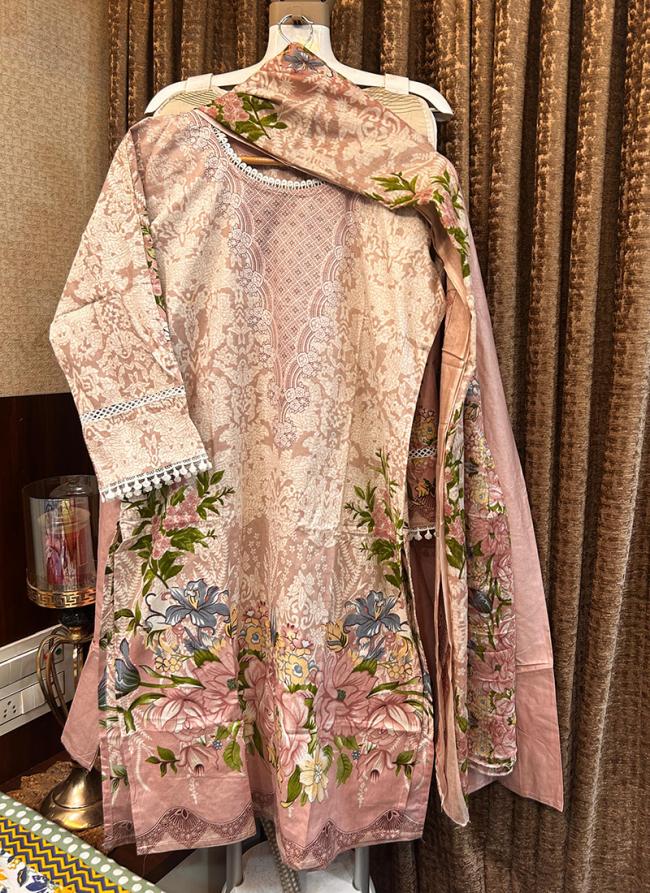 Cotton Pink Traditional Wear Printed Readymade Pakistani Suit